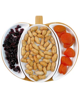 Godinger - Wooden Pumpkin Board with Ceramic Inserts