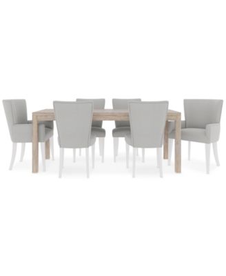Furniture - Catriona 7pc Dining Set (Rectangular Dining Table + 4 Upholstered Side Chairs + 2 Upholstered Arm Chairs)