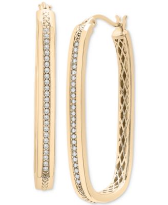 Audrey by Aurate - Diamond Rectangular Hoop Earrings (1/4 ct. t.w.) in Gold Vermeil