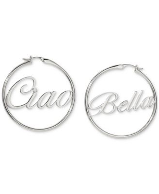 NADRI - 18k Gold-Plated Medium Cubic Zirconia "Ciao Bella" Hoop Earrings, 1.62"
