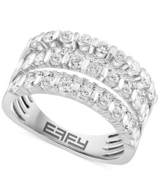 EFFY Collection - Diamond Three Row Statement Ring (1-1/3 ct. t.w.) in 14k White Gold