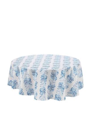 IZOD - Seagrass Stripe Water-Resistant Indoor and Outdoor Tablecloth, 70" Round