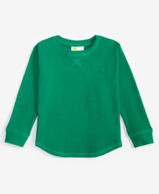 Epic Threads - Toddler Boys Dinosaur Embroidered Thermal Waffle-Knit Long-Sleeve T-Shirt