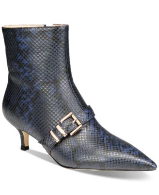 THINGS II COME - Women's Jazzy Luxurious Pointed-Toe Kitten Heel Buckled Shooties