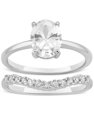 Giani Bernini - Cubic Zirconia Oval Bridal Set in Sterling Silver