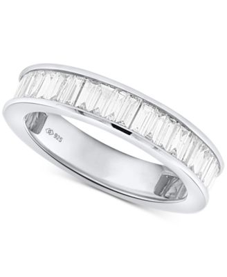 Forever Grown Diamonds - Lab Grown Diamond Baguette Band (1 ct. t.w.) in Sterling Silver or 14k Gold-Plated Sterling Silver