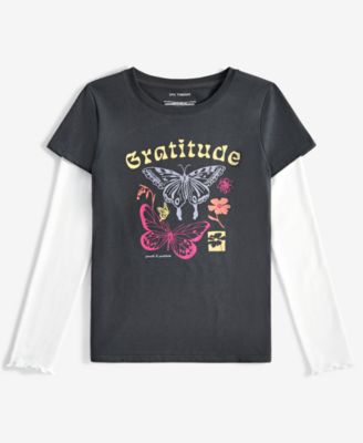 Epic Threads - Little & Big Girls Gratitude Graphic Layered-Look T-Shirt
