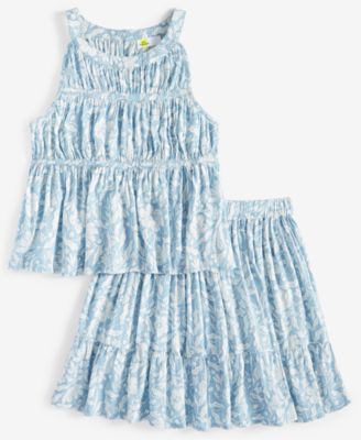 Epic Threads - Little & Big Girls 2-Pc. Floral-Print Top & Skirt Set