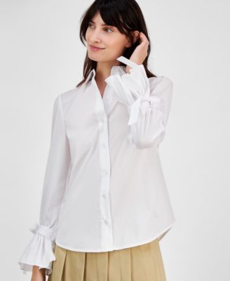 Anne Klein - Women's Ruffle Bow Cuff Shirt