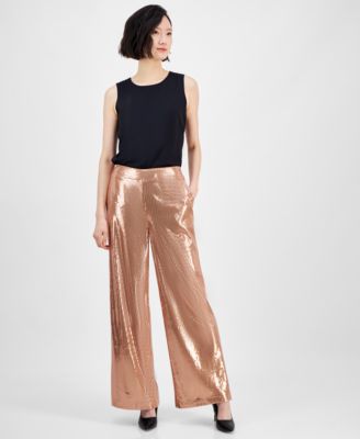 I.N.C. International Concepts - Women's Sequined Wide-Leg Pants