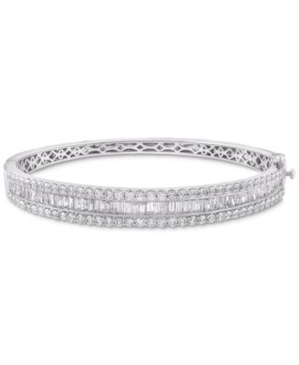 Macy's - Diamond Baguette & Round Bangle Bracelet (5 ct. t.w.) in 14k White Gold