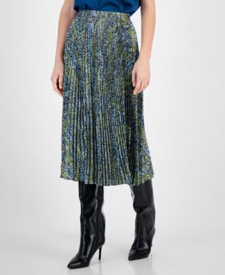 BOSS Orange - Women's Printed Pleated A-Line Pull-On Skirt