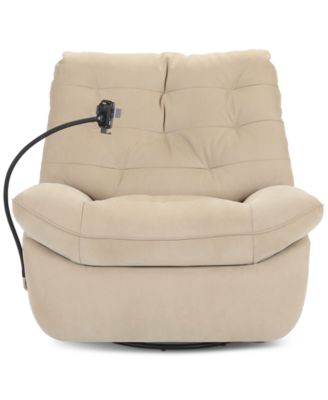 Furniture - Bovell Fabric Power Swivel Glide Recliner