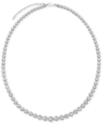 Macy's - Diamond Collar Necklace (1/2 ct. t.w.) in Sterling Silver, 16-1/2" + 2" extender