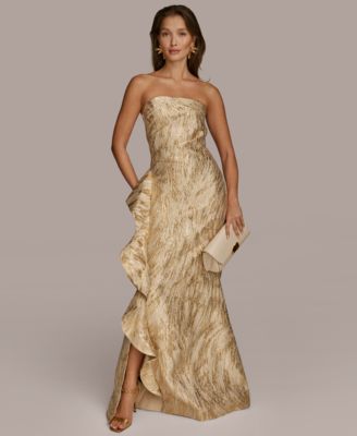 Donna Karan New York - Women's Strapless Ruffle-Trim Gown