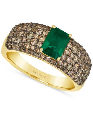 Le Vian - Emerald (5/8 ct. t.w.) & Chocolate Diamond (1 ct. t.w.) Ring in 14k Honey Gold