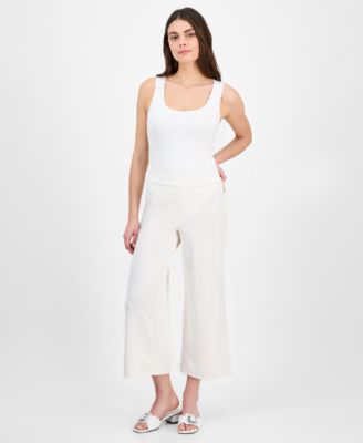 Anne Klein - Women's Pull-On Cropped Palazzo Pants