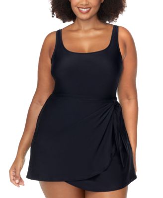 Raisins Curve - Trendy Plus Size Calabria Side-Tie Swimdress