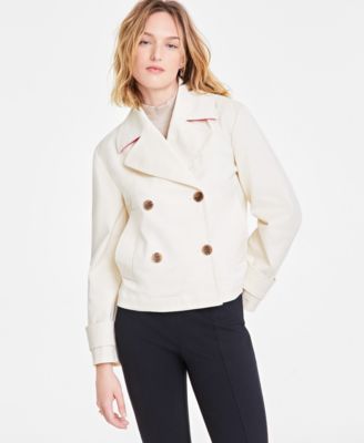 On 34th - Women's Woven Solid Cropped Peacoat