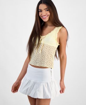 Madden Girl - Juniors' Tie-Neck Sleeveless Lace Tank Top