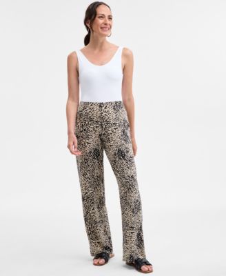 JM Collection - Women's Splash Cheetah Pull-On Pants