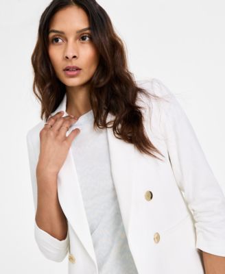 Bar III - Women's Ruched-Sleeve Open-Front Blazer, Exclusively at Macy's