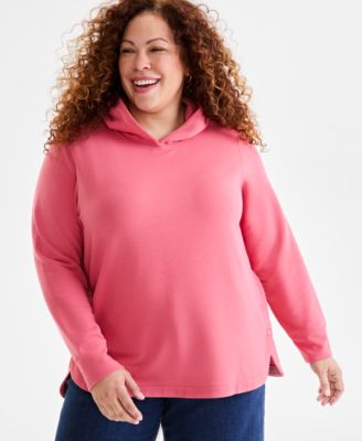Style & Co - Plus Size Side-Snap Fleece Hoodie