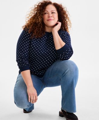 Style & Co - Plus Size Printed Fleece Sweatshirt