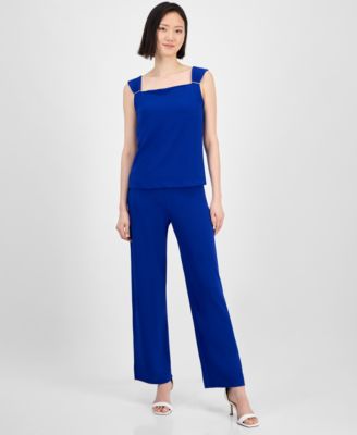 Anne Klein - Petite Pull-On High-Rise Wide-Leg Pants