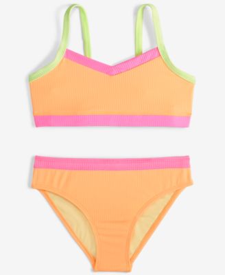 Breaking Waves - Big Girls 2-Pc. Colorblocked Swimsuit