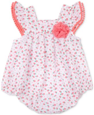 Baby Essentials - Baby Girl Strawberry-Print Romper