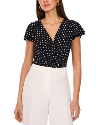 Vince Camuto - Women's Surplice-Neck Short-Flutter-Sleeve Top