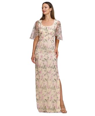 JS Collections - Women's Hannah Floral-Embroidered Gown