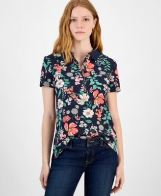 Tommy Hilfiger - Women's Floral-Print Polo Shirt