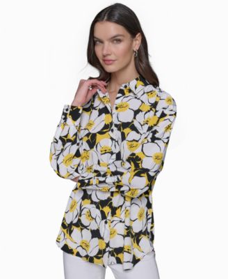 KARL LAGERFELD PARIS - Women's Oversizes Geo-Print Blouse