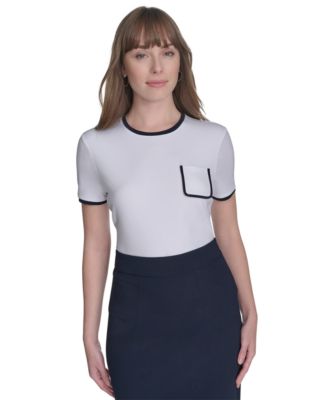 Tommy Hilfiger - Women's Contrast-Trim Crewneck Top