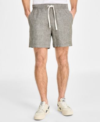 Sun + Stone - Men's Chase Regular-Fit 6" Linen Blend Shorts