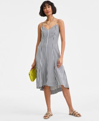 On 34th - Women's Gingham High-Low Midi Dress