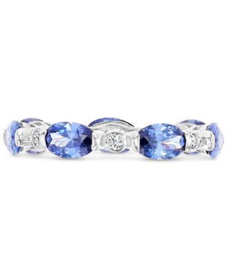 Macy's - Blue & White Cubic Zirconia Band Ring (5-7/8 ct. t.w.) in Sterling Silver