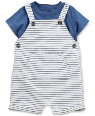 Carter's - Baby Boys 2-Pc. Cotton T-Shirt & Striped Shortall Set