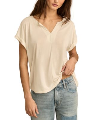 Lucky Brand - Women's Sandwash Notch-Neck T-Shirt