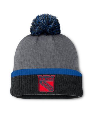 Fanatics - Women's Charcoal New York Rangers Cuffed Knit Hat with Pom
