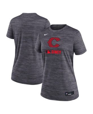 Nike - Women's  Charcoal Cincinnati Reds Authentic Collection City Connect Velocity Performance T-Shirt