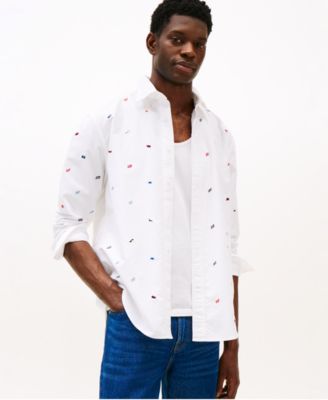 Tommy Hilfiger - Men's Relaxed-Fit Embroidered Oxford Shirt
