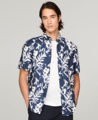 Tommy Hilfiger - Men's Regular-Fit Tropical Print Linen Shirt