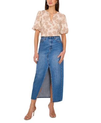 Vince Camuto - Women's Puff-Sleeve Printed Shirt