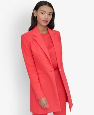 DKNY - Women's Notched Collar One-Button Topper Jacket