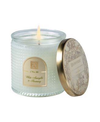 Aromatique - White Amaryllis Rosemary Textured Candle with Lid, 6 oz.