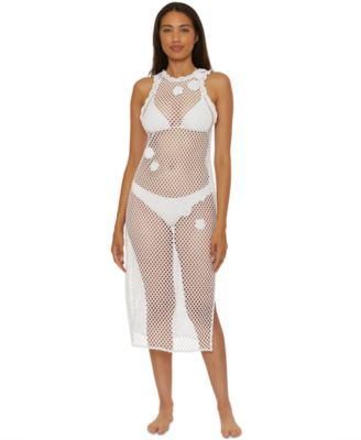 Becca - Women's Castaway Island Fishnet Flower-Appliqu&eacute; Cover-Up Dress