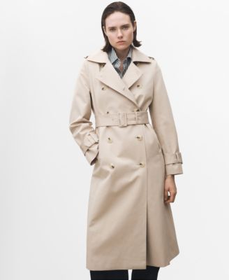 MANGO - Women's Double-Breasted Cotton Trench Coat